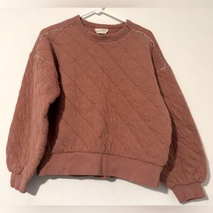 Universal Thread Quilted Crew Neck Sweater - Mauve